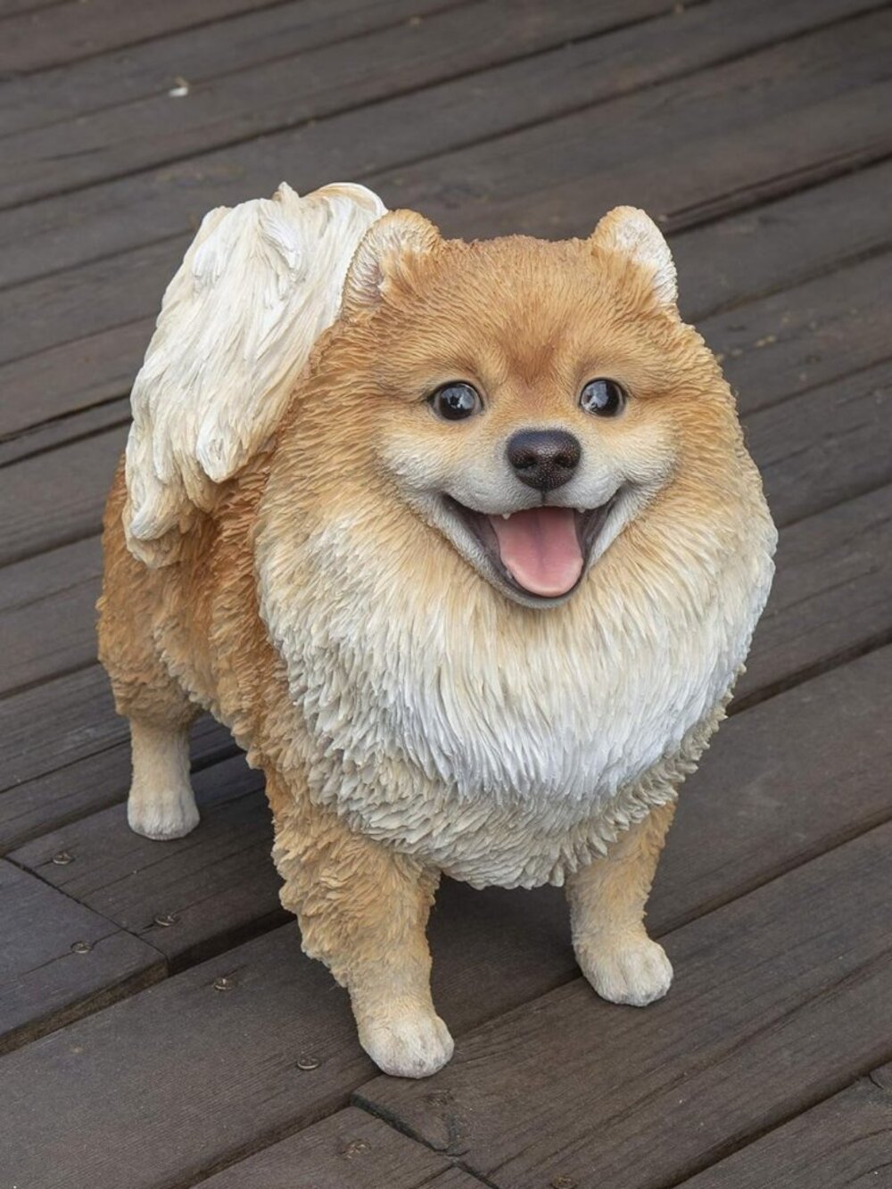 Adorable Medium Standing Pomeranian Plush Toy - Soft Brown Cuddly Companion